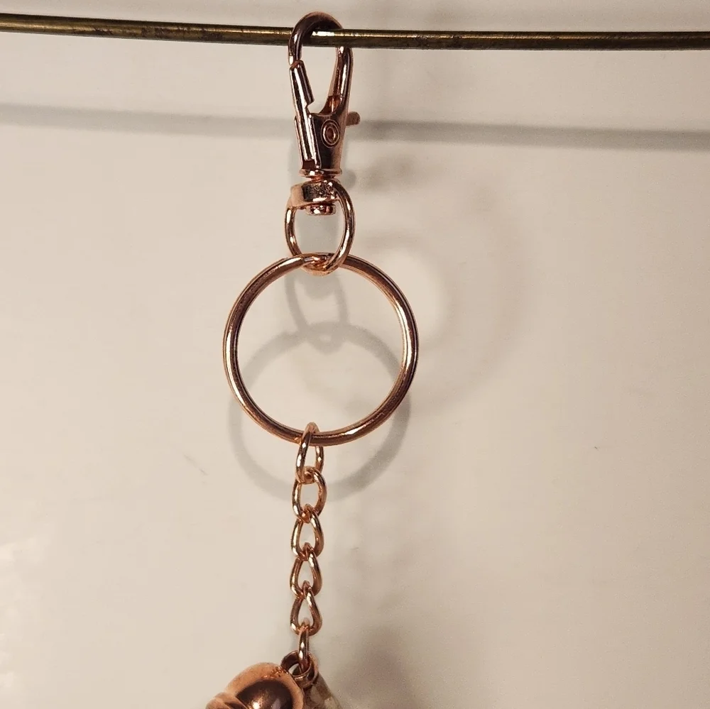 4 1/2” Handmade Letter “F” Resin Gold Leaf Tassel Keychain